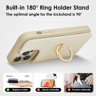 iPhone 13Pro Max 6.7&quot;, funda de cartera con soporte de tarjeta, funda de protección de cuero con soporte de anillo,