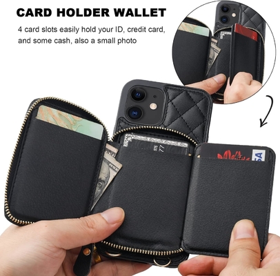iPhone 12/12 Pro bolso de cuerpo cruzado, RFID blindado con correa de cuero de PU soporte con ranura para tarjetas