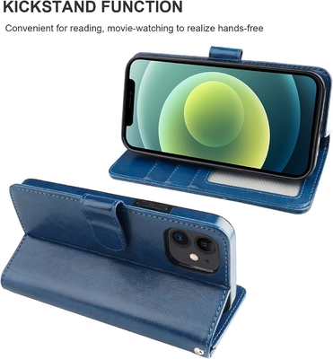 Compatible con el iPhone 12/Pro cartera de bolsillo con soporte de tarjeta PU pieza de piele soporte de pulsera a prueba de golpes clamshell 6,1 pulgadas