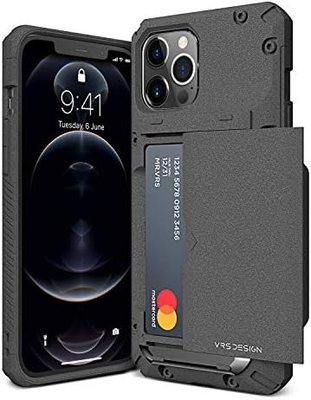 Para el iPhone 12 Pro Max con [4 tarjetas]Portafolio de tarjeta de crédito sólida Premium para el iPhone 12 Pro Max de 6,7 pulgadas