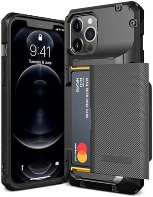 Para el iPhone 12 Pro Max con [4 tarjetas]Portafolio de tarjeta de crédito sólida Premium para el iPhone 12 Pro Max de 6,7 pulgadas