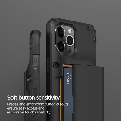 Para el iPhone 12 Pro Max con [4 tarjetas]Portafolio de tarjeta de crédito sólida Premium para el iPhone 12 Pro Max de 6,7 pulgadas