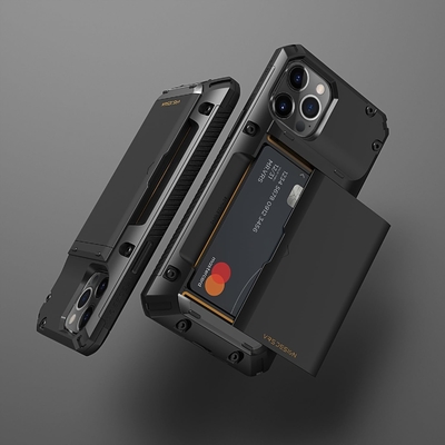 Para el iPhone 12 Pro Max con [4 tarjetas]Portafolio de tarjeta de crédito sólida Premium para el iPhone 12 Pro Max de 6,7 pulgadas