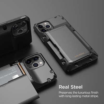 Para el iPhone 12 Pro Max con [4 tarjetas]Portafolio de tarjeta de crédito sólida Premium para el iPhone 12 Pro Max de 6,7 pulgadas