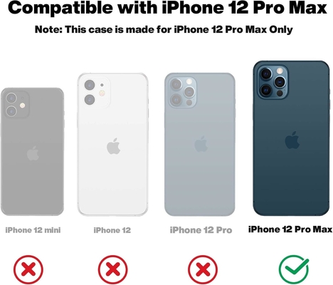 Cuerpo para iPhone 12 Pro Max, Protección de grado militar, Silicona a prueba de golpes, Antihuellas y Antiderrapante, Cuerpo para teléfono