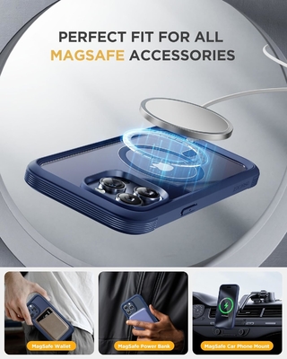 Magnético para el iPhone 12 Pro Max Casilla de cuerpo completo Protector de pantalla de vidrio incorporado y protector de cámara