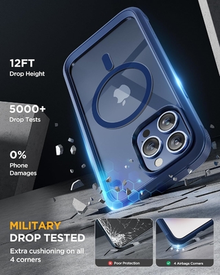 Magnético para el iPhone 12 Pro Max Casilla de cuerpo completo Protector de pantalla de vidrio incorporado y protector de cámara