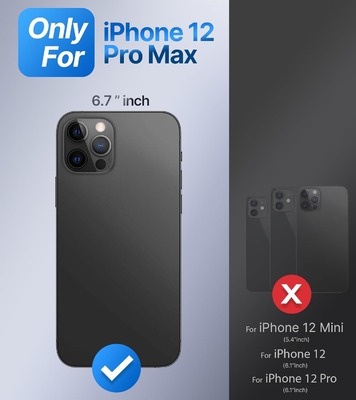 Protector para el iPhone 12 Pro Max Cuerpo con soporte, Cuerpo de teléfono claro con soporte de anillo doble [ajustable y plegable]
