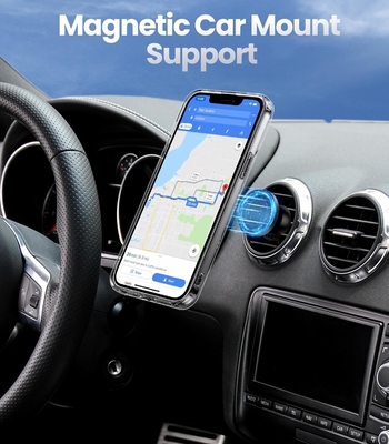Protector para el iPhone 12 Pro Max Cuerpo con soporte, Cuerpo de teléfono claro con soporte de anillo doble [ajustable y plegable]
