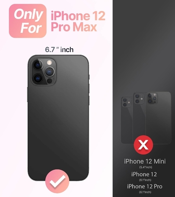Cuerpo para iPhone 12 Pro Max Anillo, pintura al óleo flor colorida flor retro lindo marco ondulado rizado Cuerpo para teléfono de mujer niña