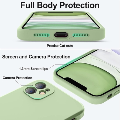 Compatible con la caja del iPhone 11, Silicón líquido mejorado con [bordas cuadradas] [Rollas suaves de microfibra contra arañazos]