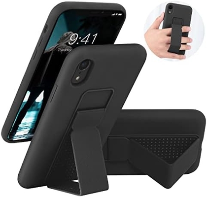 Cuerpo de soporte de silicona Compatible con el iPhone 11 caso ((6.1 pulgadas) Stand vertical y horizontal Cuerpo de soporte de metal