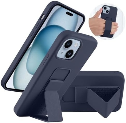 Cuerpo de soporte de silicona Compatible con el iPhone 11 caso ((6.1 pulgadas) Stand vertical y horizontal Cuerpo de soporte de metal