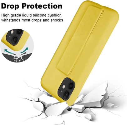 Cuerpo de soporte de silicona Compatible con el iPhone 11 caso ((6.1 pulgadas) Stand vertical y horizontal Cuerpo de soporte de metal