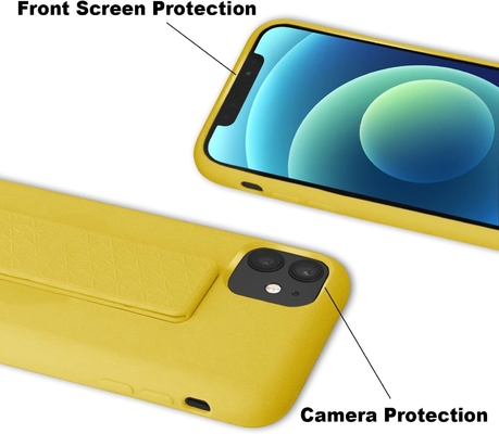 Cuerpo de soporte de silicona Compatible con el iPhone 11 caso ((6.1 pulgadas) Stand vertical y horizontal Cuerpo de soporte de metal