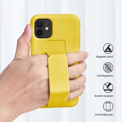Cuerpo de soporte de silicona Compatible con el iPhone 11 caso ((6.1 pulgadas) Stand vertical y horizontal Cuerpo de soporte de metal