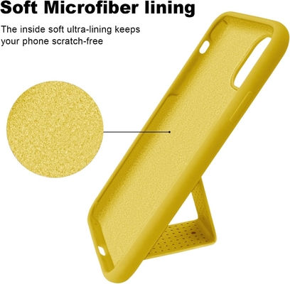 Cuerpo de soporte de silicona Compatible con el iPhone 11 caso ((6.1 pulgadas) Stand vertical y horizontal Cuerpo de soporte de metal