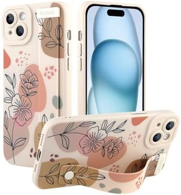 Cuerpo de silicona para iPhone 12 Pro Max con correa para mujeres Chicas Flores florales lindas Diseño de patrón Banda de cable suave ajustable