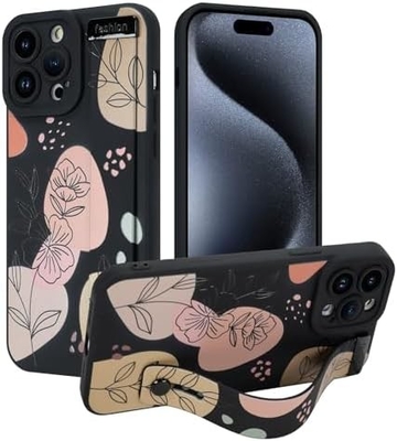 Cuerpo de silicona para iPhone 12 Pro Max con correa para mujeres Chicas Flores florales lindas Diseño de patrón Banda de cable suave ajustable