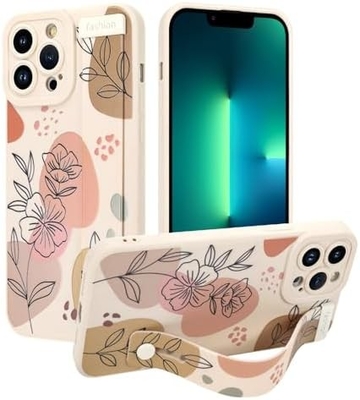 Cuerpo de silicona para iPhone 12 Pro Max con correa para mujeres Chicas Flores florales lindas Diseño de patrón Banda de cable suave ajustable