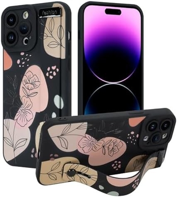 Cuerpo de silicona para iPhone 12 Pro Max con correa para mujeres Chicas Flores florales lindas Diseño de patrón Banda de cable suave ajustable