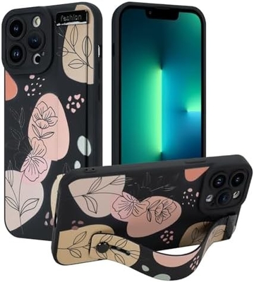 Cuerpo de silicona para iPhone 12 Pro Max con correa para mujeres Chicas Flores florales lindas Diseño de patrón Banda de cable suave ajustable