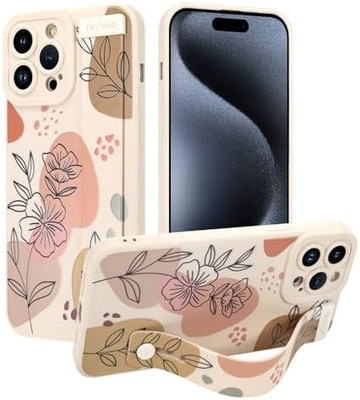 Cuerpo de silicona para iPhone 12 Pro Max con correa para mujeres Chicas Flores florales lindas Diseño de patrón Banda de cable suave ajustable