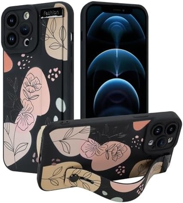 Cuerpo de silicona para iPhone 12 Pro Max con correa para mujeres Chicas Flores florales lindas Diseño de patrón Banda de cable suave ajustable