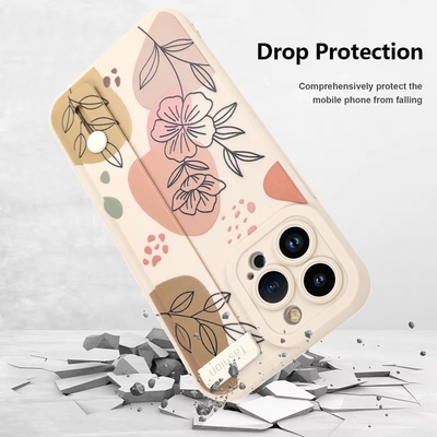 Cuerpo de silicona para iPhone 12 Pro Max con correa para mujeres Chicas Flores florales lindas Diseño de patrón Banda de cable suave ajustable