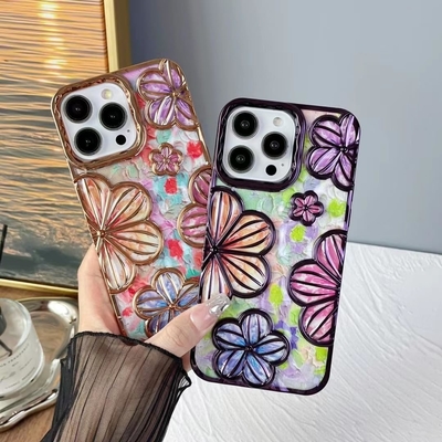 Cuerpo para iPhone 12 Pro Max de 6.7 pulgadas, Cuerpo de teléfono de flores 3D claro para mujeres Chicas de lujo Revestimiento floral Cuerpo de cubierta Estética