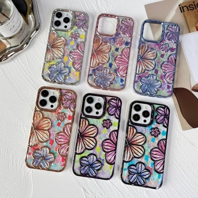 Cuerpo para iPhone 12 Pro Max de 6.7 pulgadas, Cuerpo de teléfono de flores 3D claro para mujeres Chicas de lujo Revestimiento floral Cuerpo de cubierta Estética