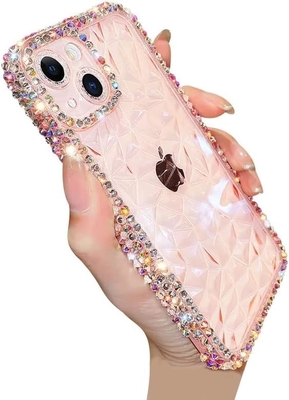 Protección de lente de la cámara con patrón de cristal de lujo Transparente Blanda Capa a prueba de golpes Cuerpo telefónico (azul, iPhone 13 Pro