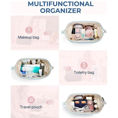 Bolsa cosmética hinchada Bolsa cosmética diseñada con un material hinchado que es tan suave como duradero