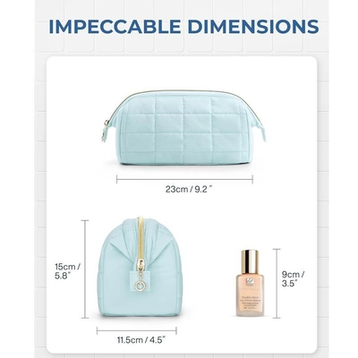 Bolsa cosmética hinchada Bolsa cosmética diseñada con un material hinchado que es tan suave como duradero