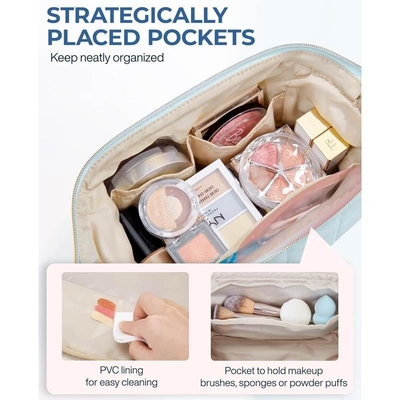 Bolsa cosmética hinchada Bolsa cosmética diseñada con un material hinchado que es tan suave como duradero