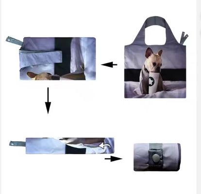 Bolsas de compras reutilizables grandes y duraderas de poliéster reciclado RPET al por mayor