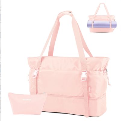 Mochila de viaje para mujeres para viajes, bolso, mochila, con compartimiento para zapatos y bolsillo húmedo, bolsa de estera de yoga, bolsa de fin de semana