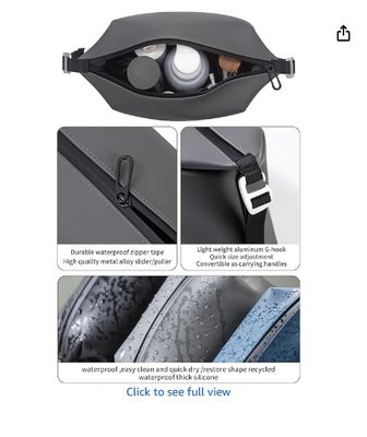 6.5" 3L Large Silicone Dopp Kit,Waterproof Leakproof Toiletry Bag,Foldable Travel Makeup Case for Mens Womens