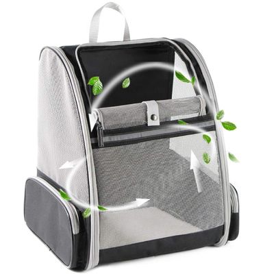 Mochila para mascotas con persianas, adecuada para gatos y perros pequeños. Cuenta con un diseño de ventilación, una correa de seguridad, soporte de broche, función plegable y está diseñada específicamente para viajes y senderismo.