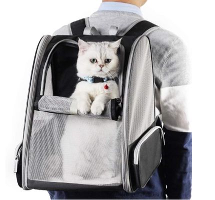 Mochila para mascotas con persianas, adecuada para gatos y perros pequeños. Cuenta con un diseño de ventilación, una correa de seguridad, soporte de broche, función plegable y está diseñada específicamente para viajes y senderismo.