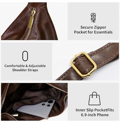 Bolsas vagabundos para mujeres, bolso de hombro de cuero vegano plegable ultra suave, bolsos de bolso con estilo.