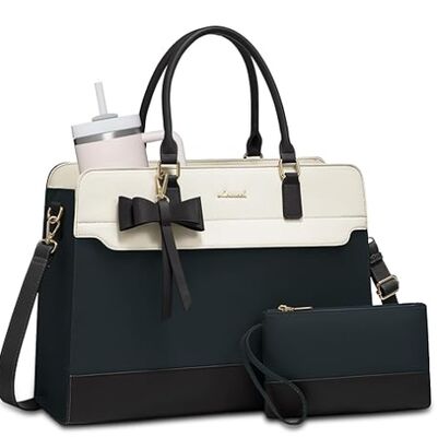 Bolso portátil para mujeres,bolso de trabajo de cuero,bolso de maestra de negocios impermeable,bolso de computadora grande bolso de mano maletín,regalos de oficina para mujeres