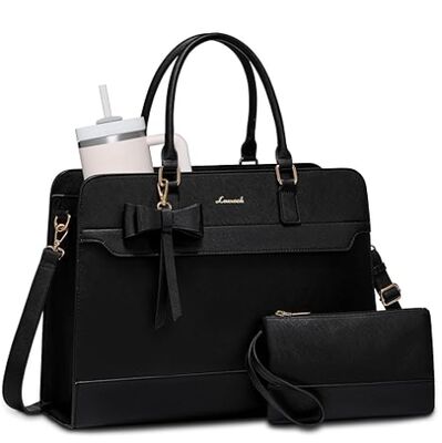 Bolso portátil para mujeres,bolso de trabajo de cuero,bolso de maestra de negocios impermeable,bolso de computadora grande bolso de mano maletín,regalos de oficina para mujeres