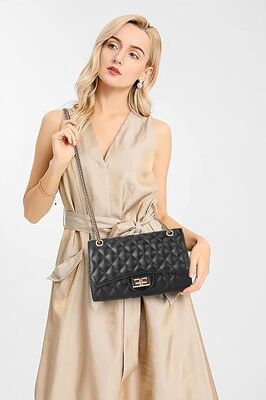 Bolso cruzado acolchado para mujer, bolso de hombro moderno para mujer con cadena, bolsos de diseñador
