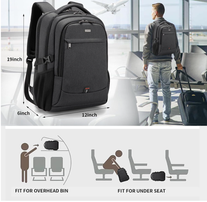 17 Inch Laptop Backpack for Travel Water Resistant College Backpack for Men/Women Laptop Bag with USB Charging Port,Black