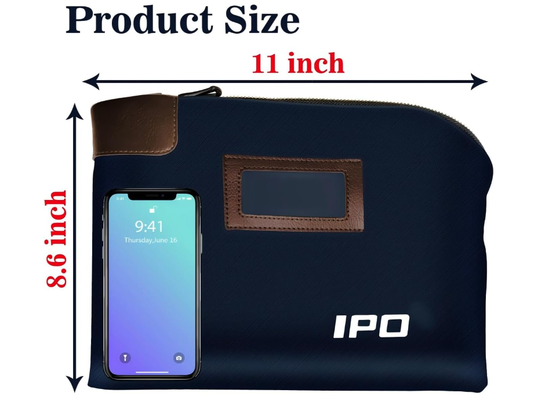 Waterproof Cash Bag with Lock and 2 Keys, 11 x 8.6 Inches, Canvas Documents Bag, Money Bank Deposit Bag with Zipper, Durable Leatherette Money Cash Coin Check Wallet Pouch for Men & Women