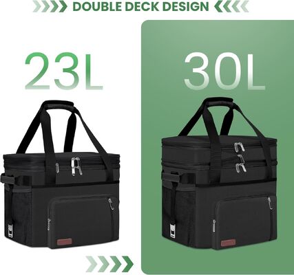 Bolsa de enfriador de cubierta doble - 60 latas de aislamiento a prueba de fugas portátil de refrigeración de almuerzo suave, refrigeración de caja de hielo expandible extra grande para playa, picnic, campamento, compras