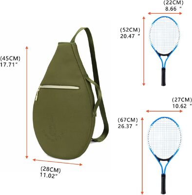 Funda Protectora Acolchada de Neopreno para Raquetas de Tenis con Bolsillo | Diseño de Manga Suave, 2 Compartimentos, Se Adapta a Raquetas de Tenis, Squash, Bádminton, Transporte en Hombro o Cruzado