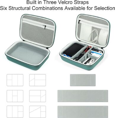 Estuche de almacenamiento de accesorios electrónicos EVA, bolsa de almacenamiento grande a prueba de golpes e impermeable para organizador de electrónica, bolsa de almacenamiento de cables portátil para viajes o trabajo