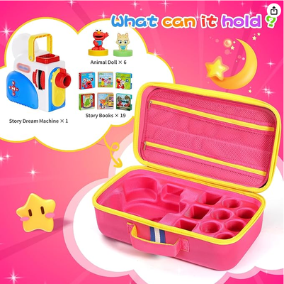 Estuche rígido de transporte apto para el set de inicio de libros Little Tikes Story Dream Machine, estuche contenedor de viaje grande protector para la colección de personajes de audio Storytime Audio Play Real for Littles, (solo caja)